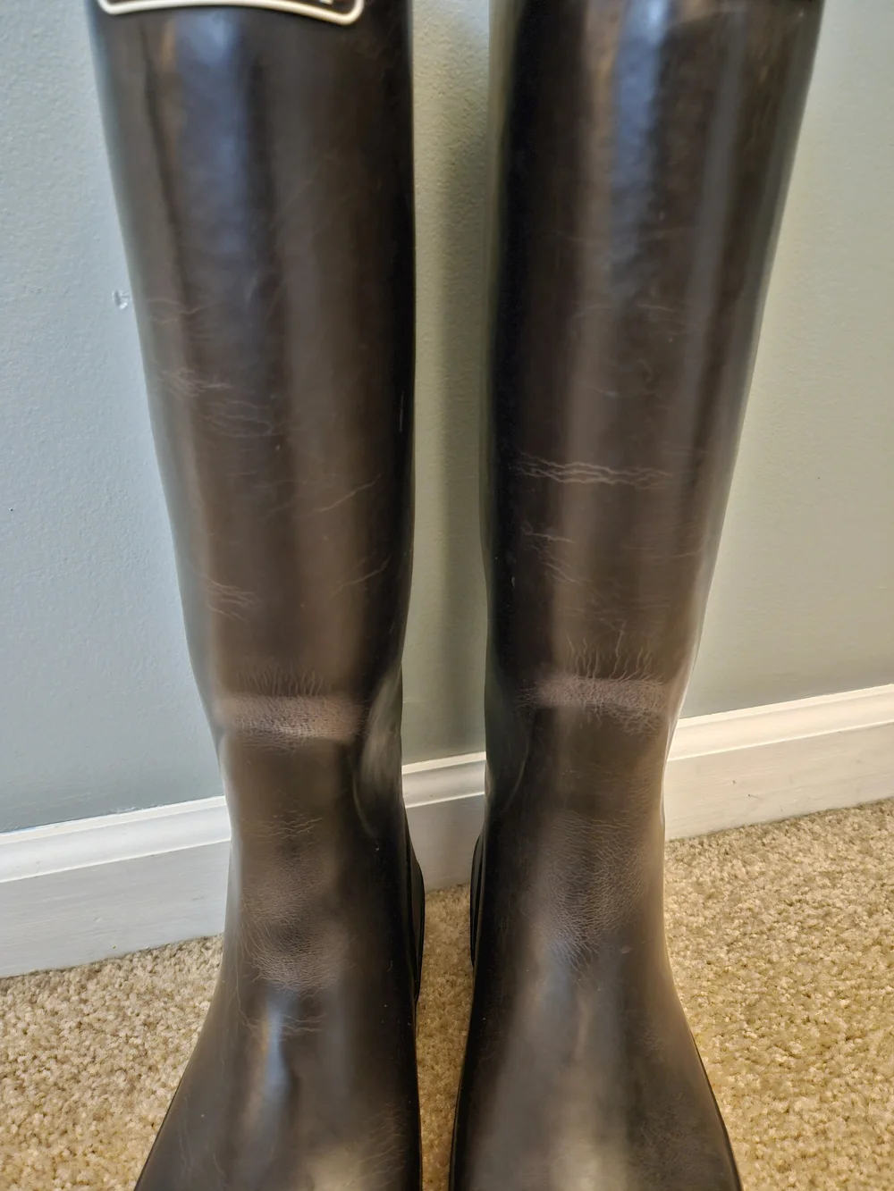 Henri Bendel Black Rain Boots - Tall Black Waterproof Boots Women's Size 9